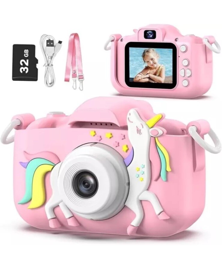 Goopow Kids Camera Toys for 3-8 Year Old 32GB Unicorn Digital Video Camcorder -