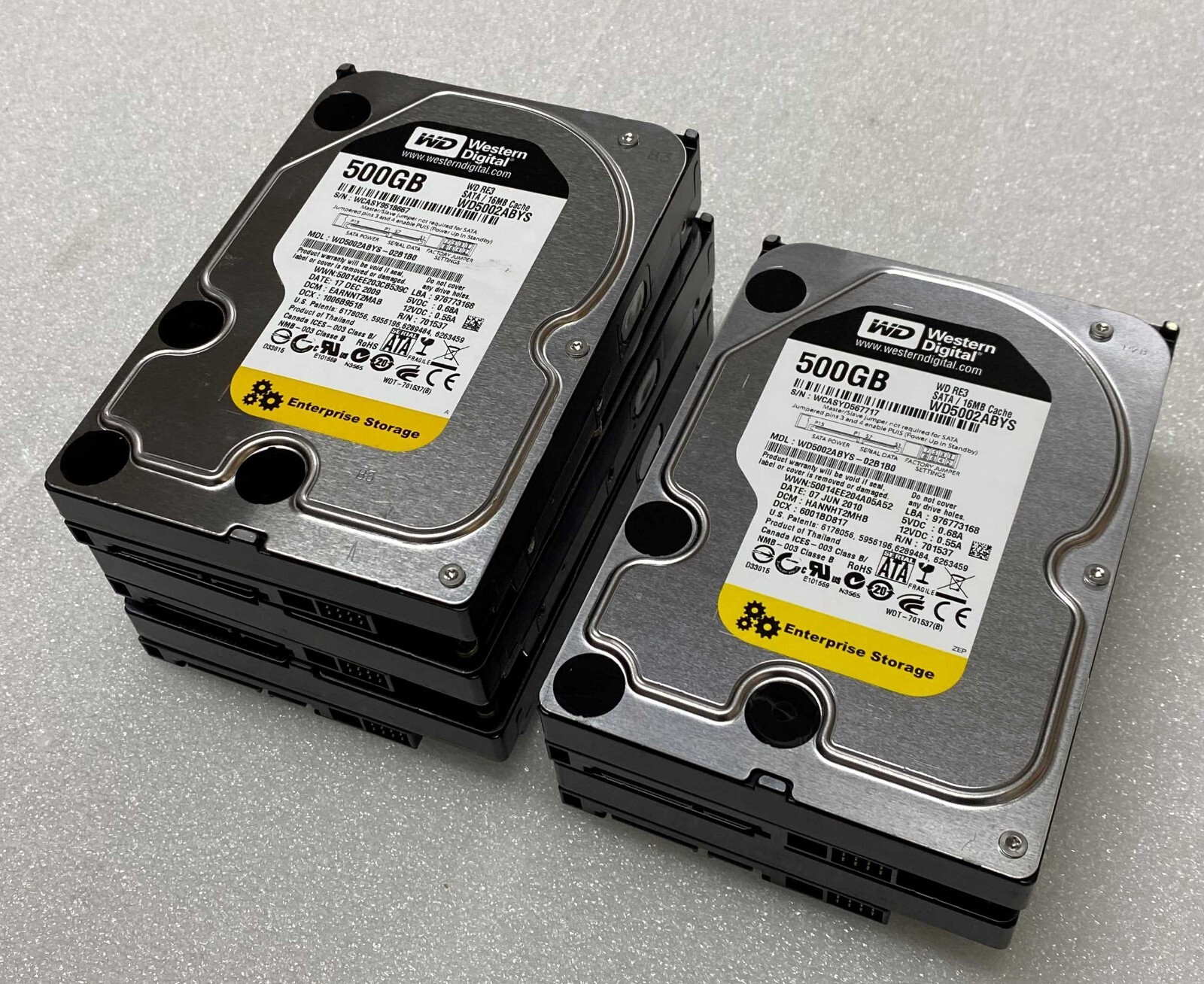 Lot of 5x WD5002ABYS Western Digital 500GB 3.5" SATA Drive
