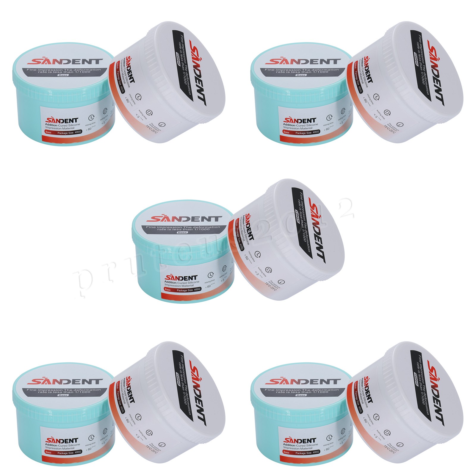 5 Sets Dental Putty PVS VPS Impression Material Base Normal Set 2 x 400g