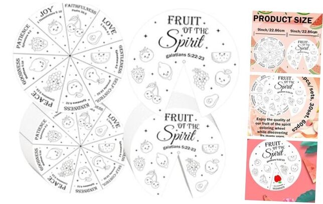 Pop Resin 9" Fruit of the Spirit Coloring Wheel - DIY Religious Craft
