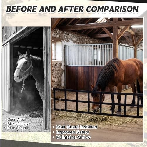 10' x 20'' Polyester Horse Stall Guard with Adjustable Straps & Hardware, Black