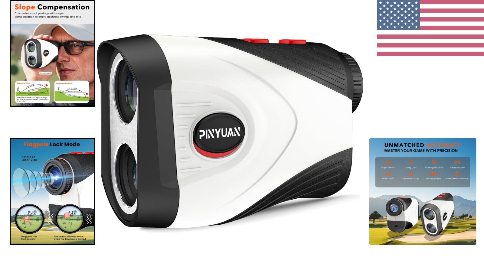Golf Rangefinder with Continuous Scan & Slope Compensation - Accurate & Reliable