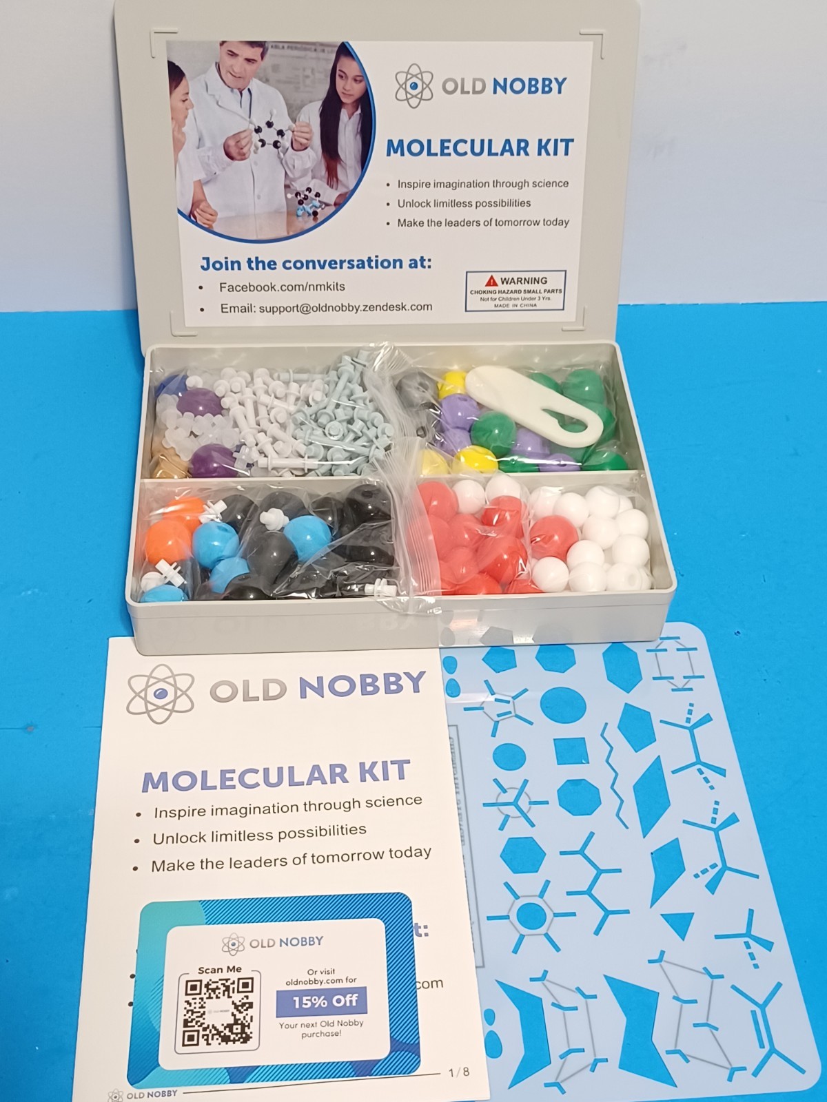 NEW ~ OLD NOBBY Organic Chemistry Molecular Model Kit 240 pc. w/Guide ~ SEALED