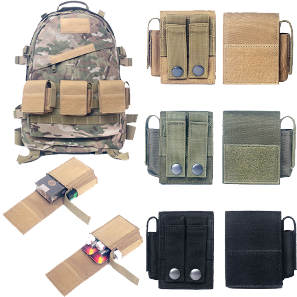 Military Tactical Cigarette Pouch MOLLE Lighter Slot Waist Pack EDC Small Bag US