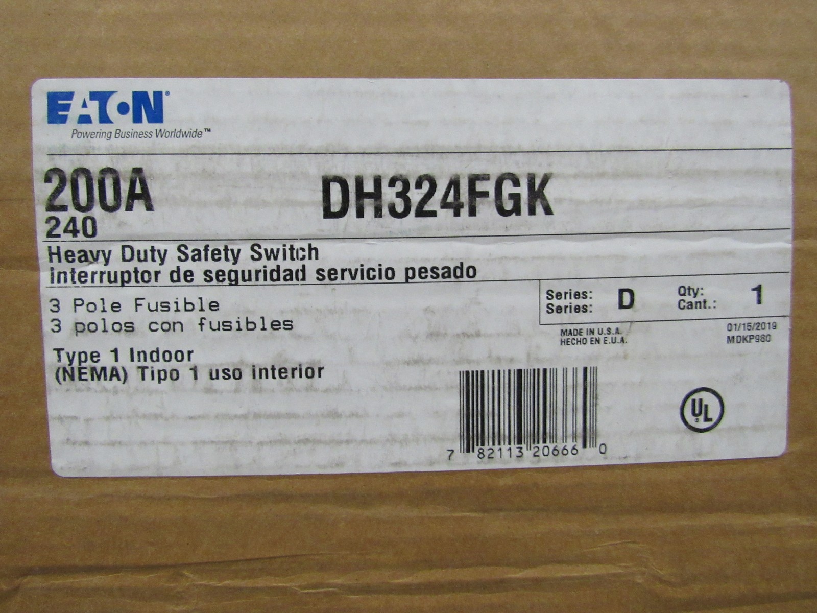 Eaton DH324FGK Safety Switches