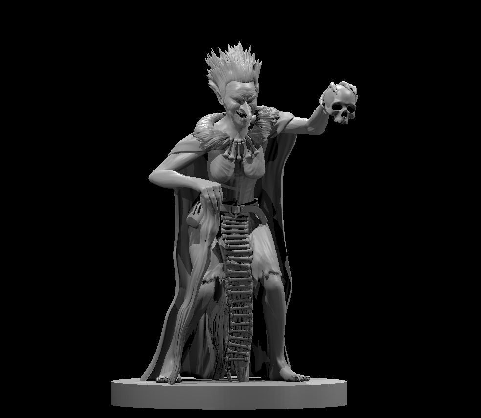 Green Hag Female Wizard Sorcerer NPC Monster 28mm Scale DND D&D Tabletop Mini