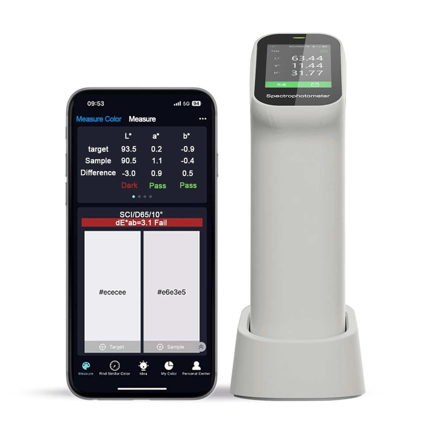 Professional Colorimeter VK10,30+ Parameters,Touch Screen Control, with APP a...