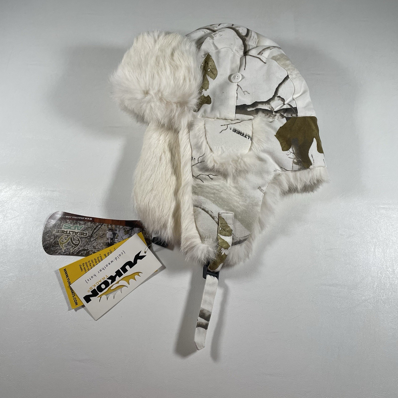 Yukon Tracks X Realtree Camo Cold Weather Hat S/M Rabbit Fur NWT Trapper Winter