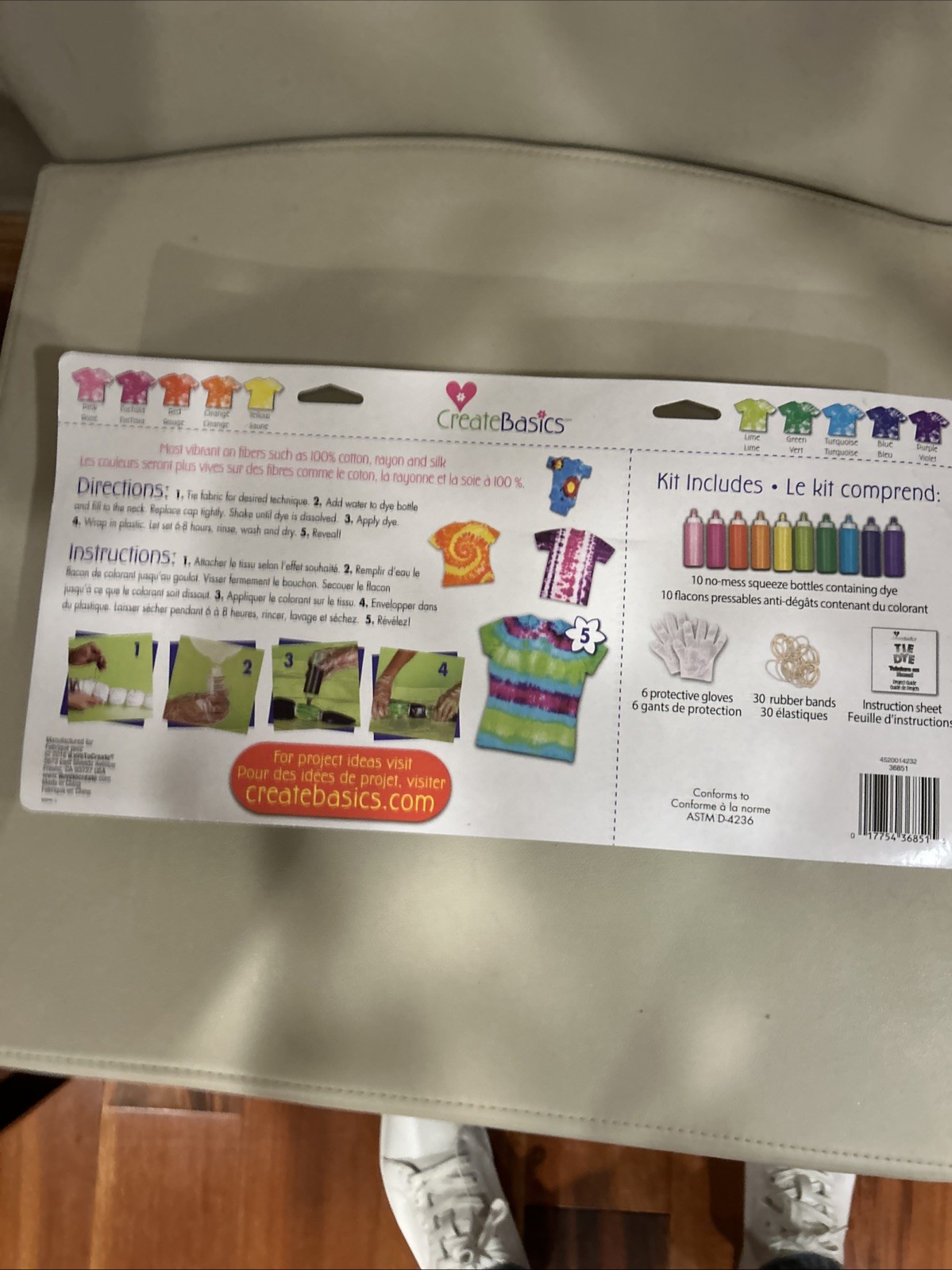 Create Basics 10 Color Tie Dye Kit, Rainbow Colors