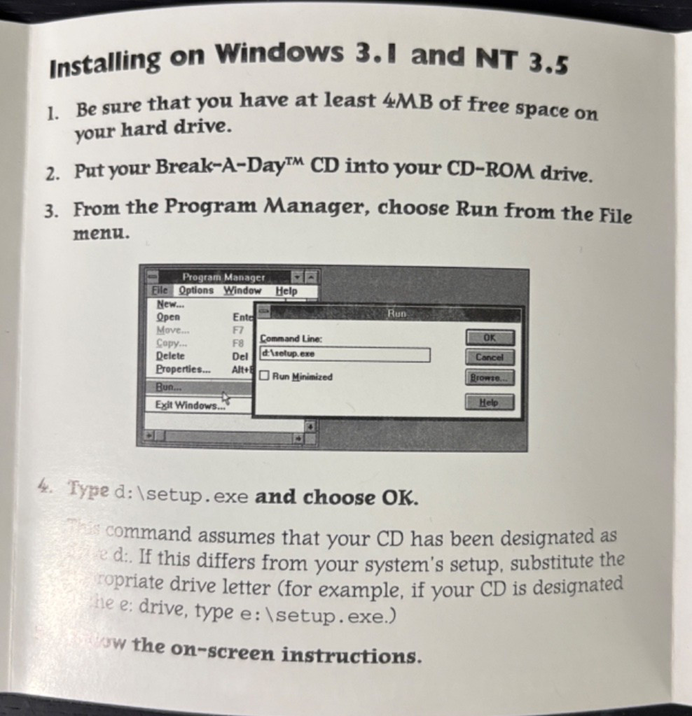 Dilbert Break-A-Day Software (PC Mac CD-Rom, 1996, DayBreak) by Scott Adams