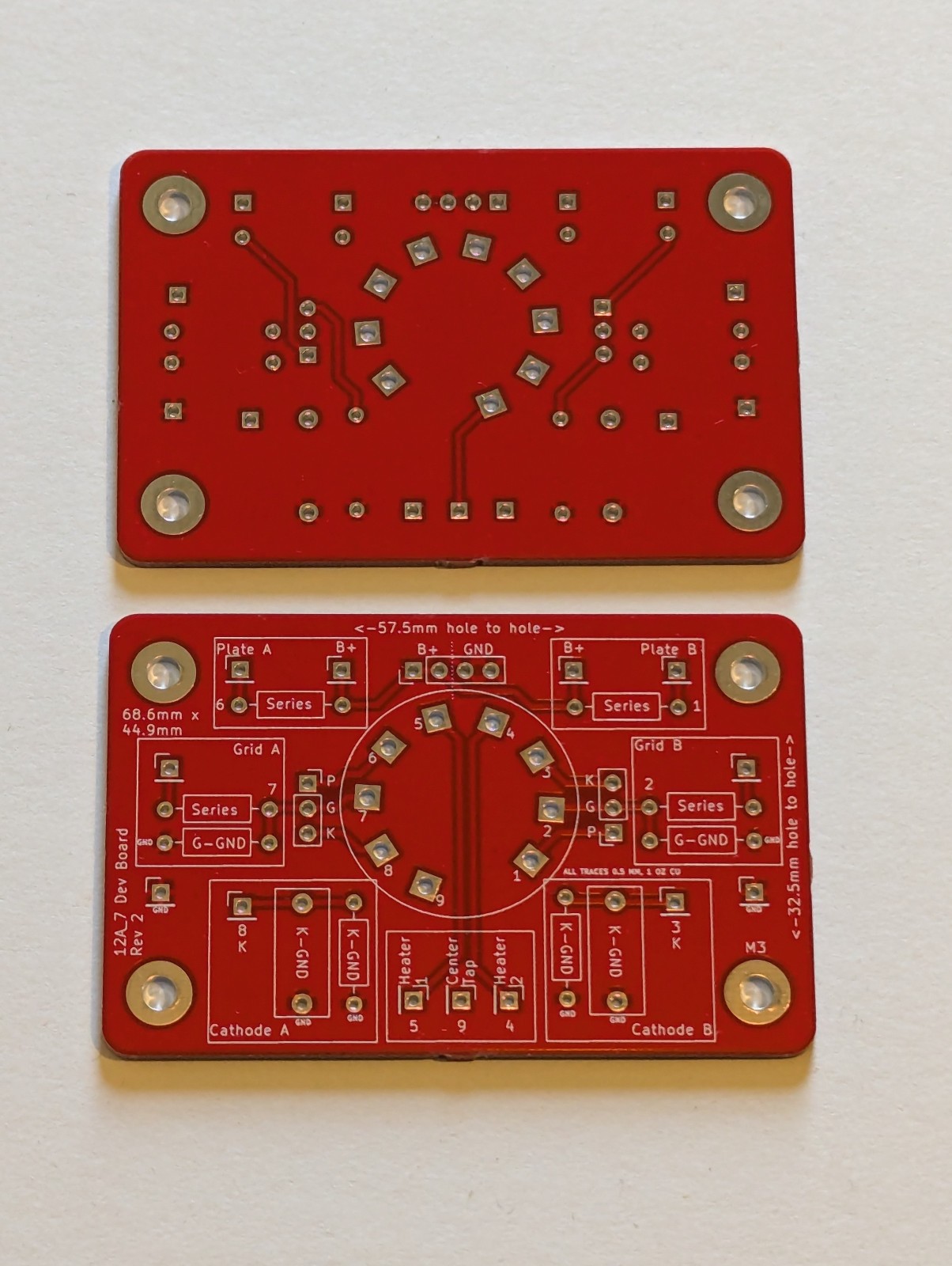 Lot 2 DIY 12AX7 12AU7 12A_7 9-Pin Dual Triode Development Prototype Boards PCBs