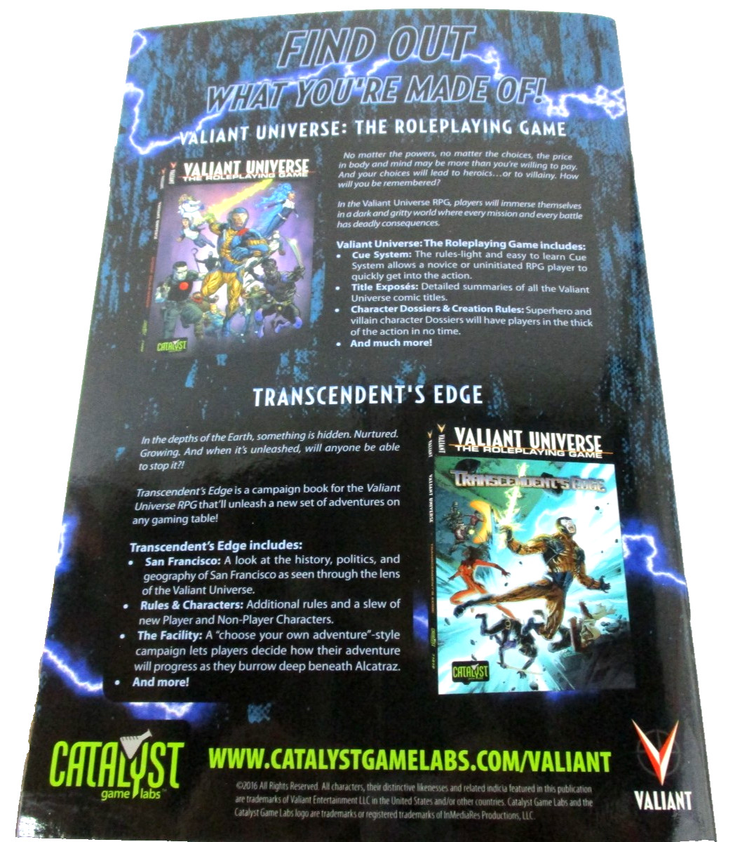 Valiant Universe RPG QUICK START RULES 2016 Roleplaying Book NEW!!