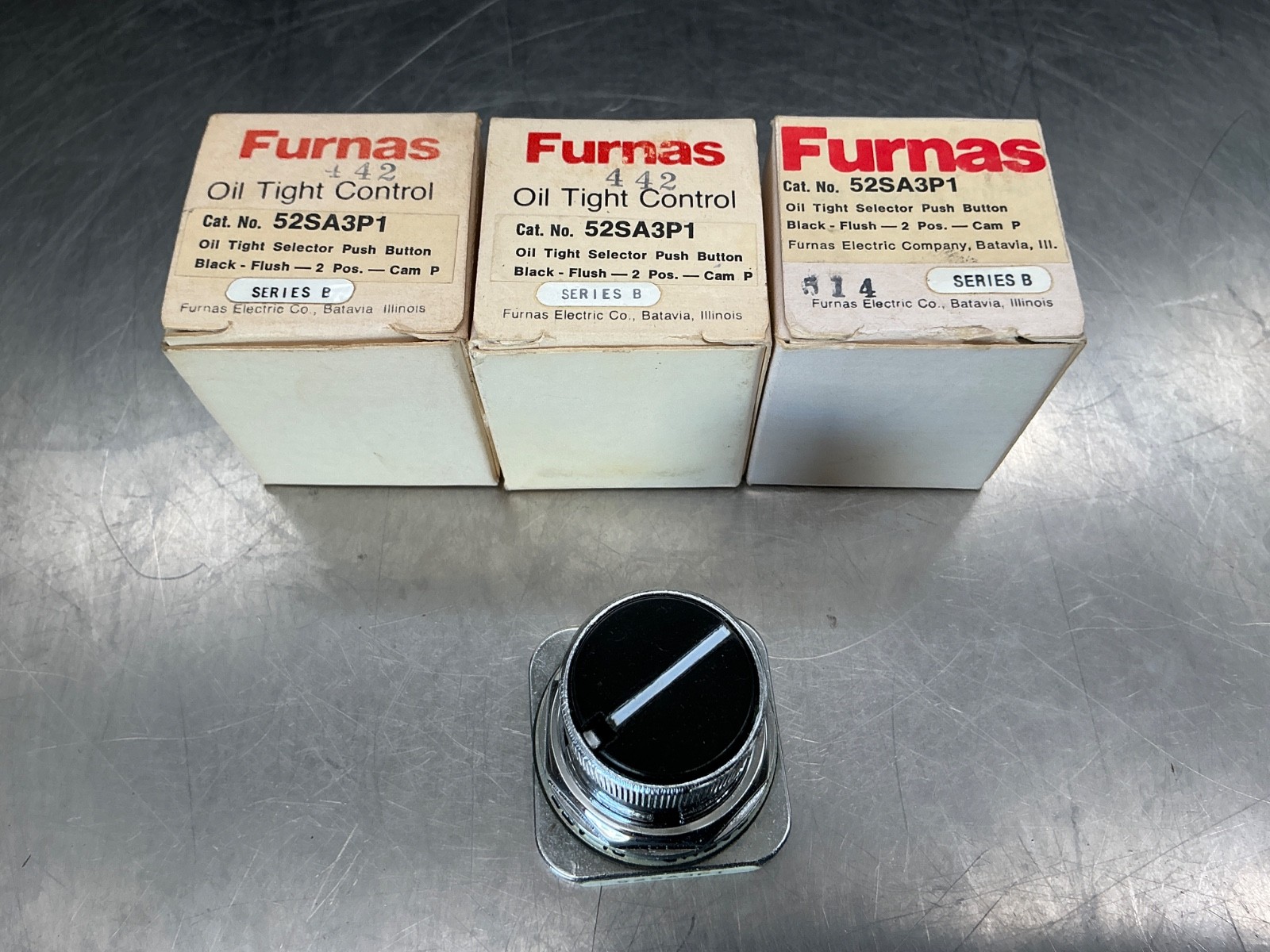 (3) Furnace 52SA3P1 Oil Tight Control Selector Switch Black 2-Position-Cam P