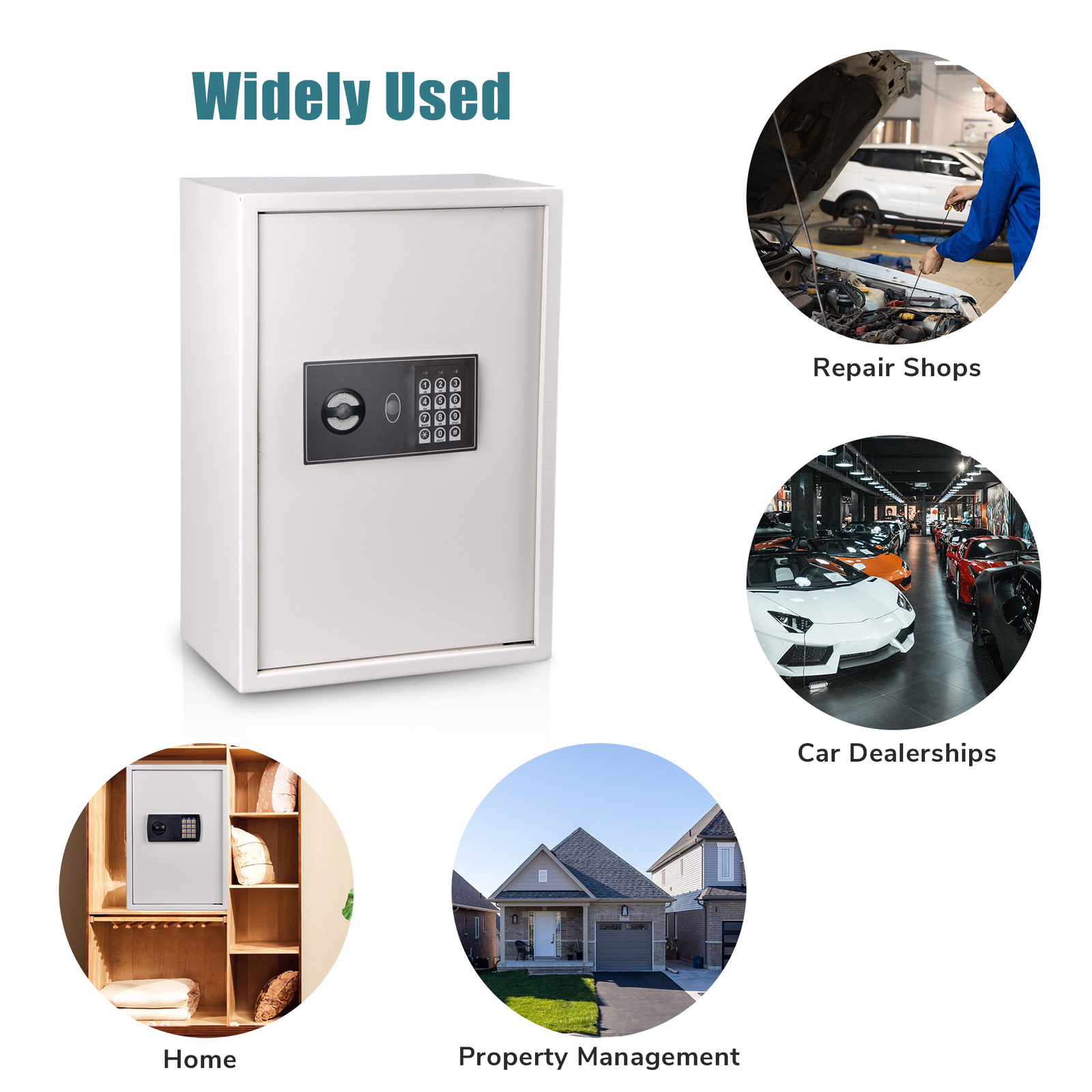 245 Hook Key Cabinet with Digital Lock Wall Mounted Safe Security Storage Box