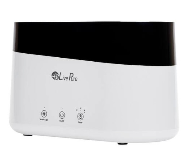 **Livepure Aquaflame Ultrasonic Humidifier w/ Ultrasonic Mist Technology—White
