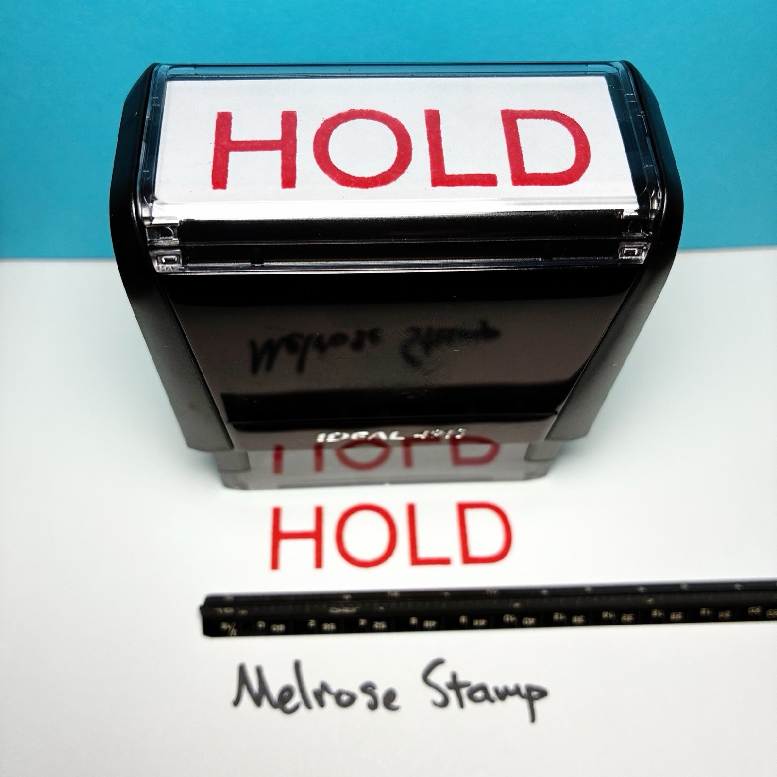 Hold Rubber Stamp Red Ink Self Inking Ideal 4913