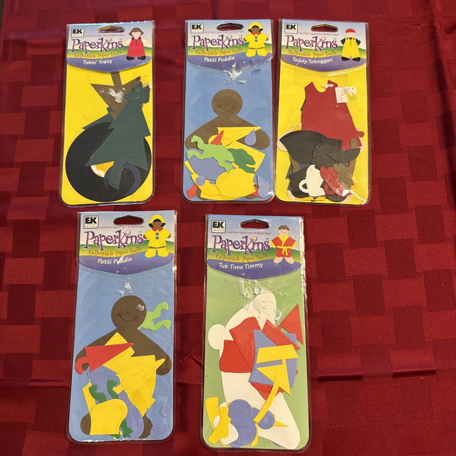 Paperkins Collectible Paper Dolls Scrapbooking Lot Of 5