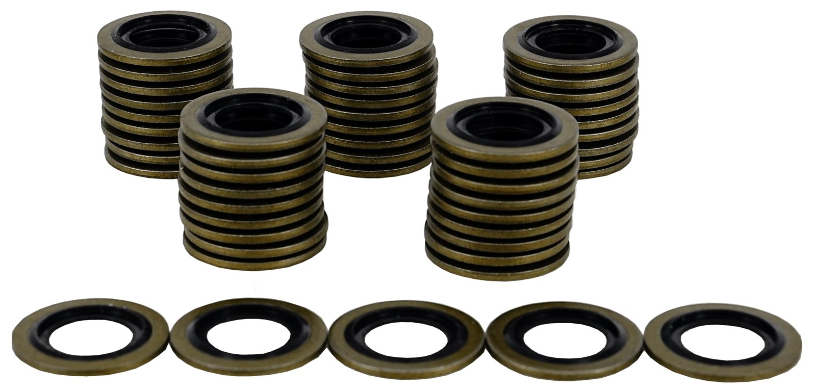 50PCS M14 Self-Centered Bonded Seal Oil Washers Gasket, Engine Crush...