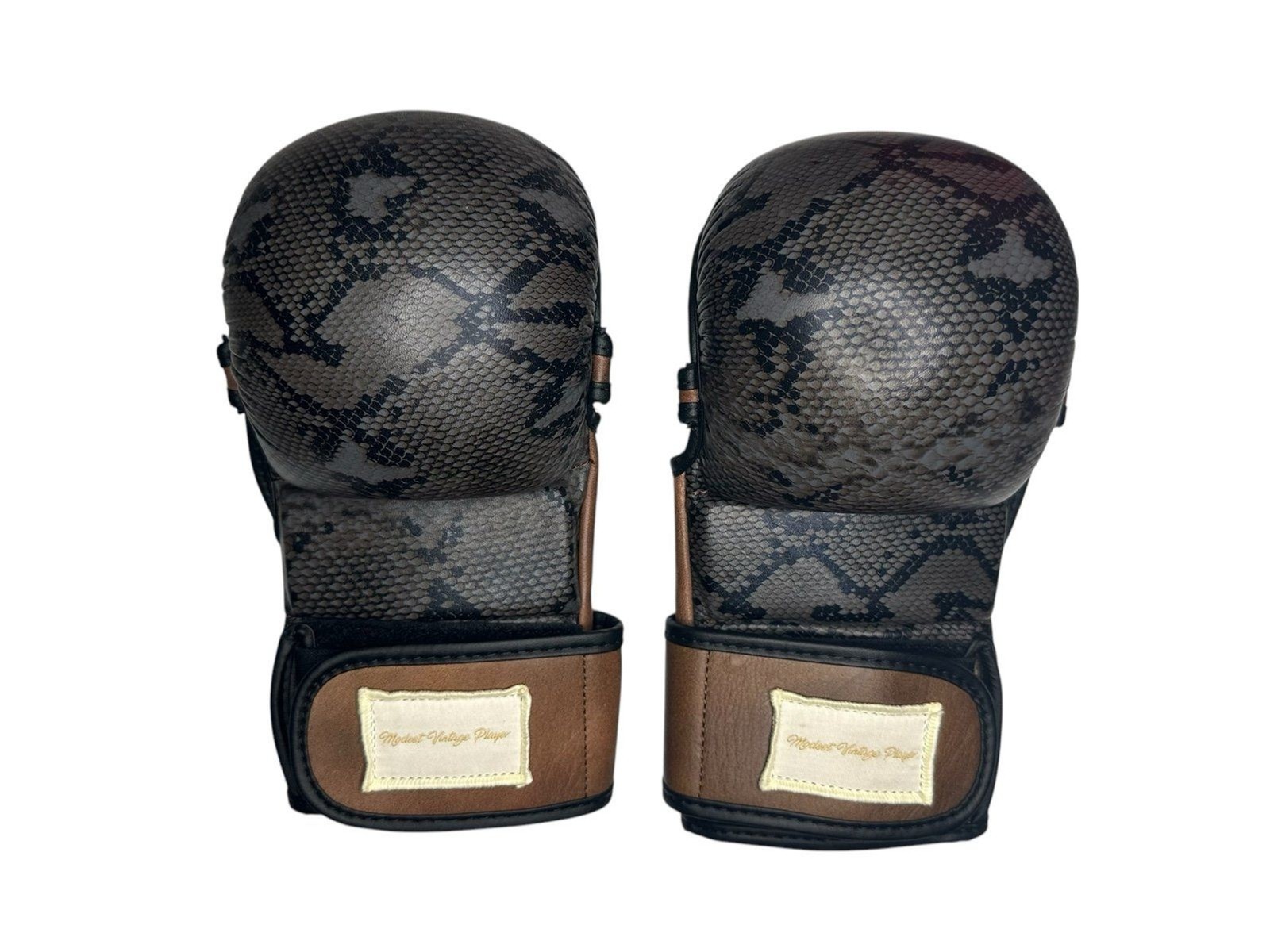 PRO SNAKE PRINT LEATHER HYBRID MMA br GLOVES