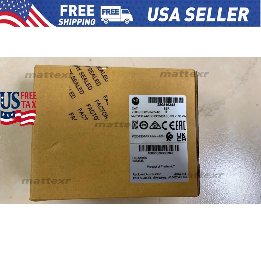 New AB CAT 2080-PS120-240VAC Micro800 24V DC POWER SUPPLY 38.4W US Free Tax