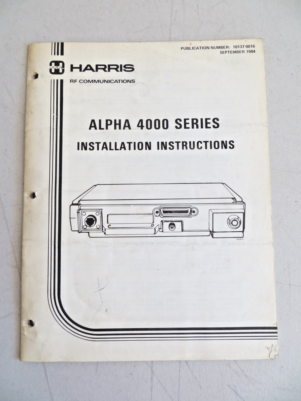 Harris Alpha 4000 Series Installation Instructions
