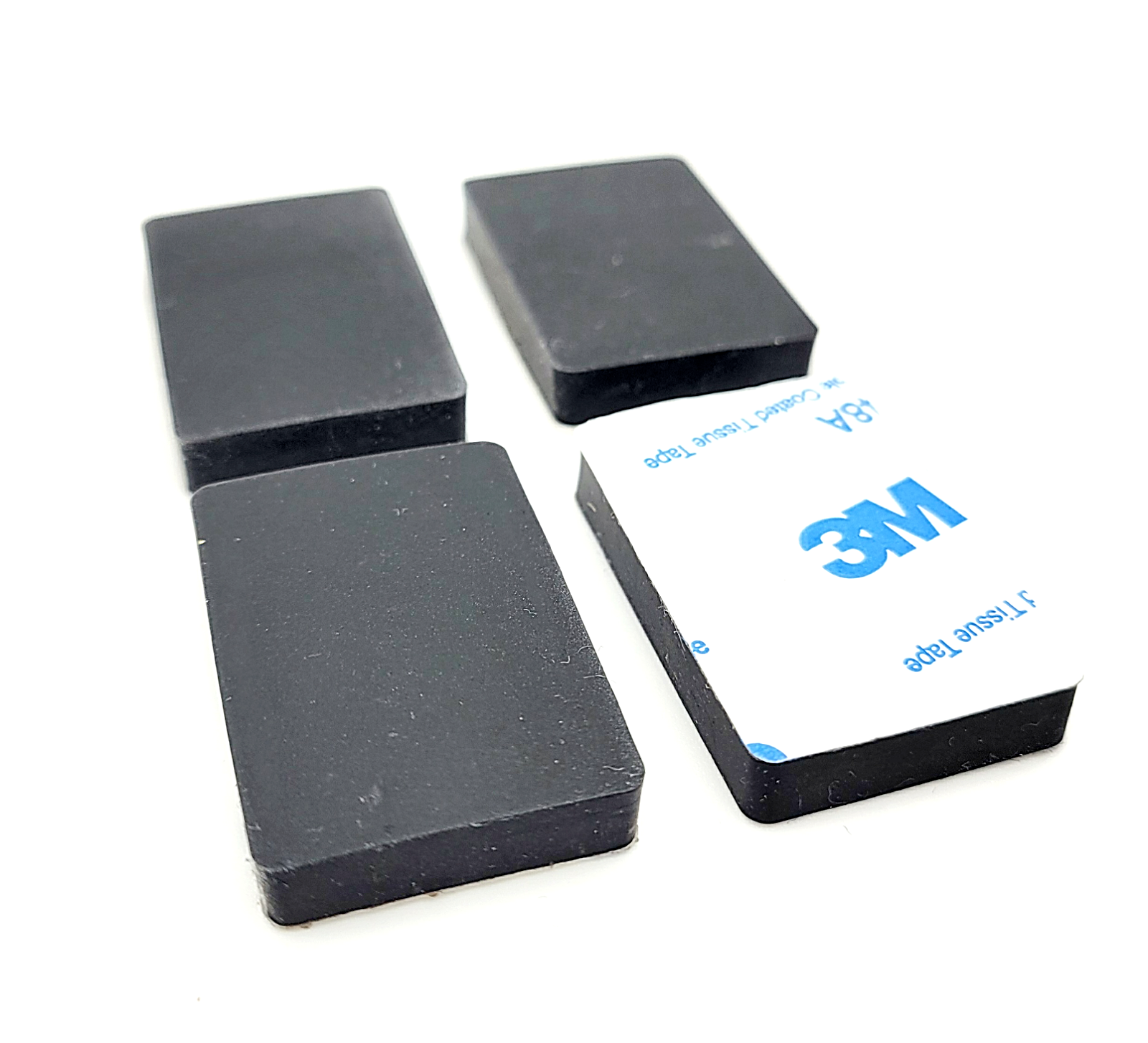 1 1/2" x 1" Rectangle Stick on Rubber Feet Bumpers 3/16" Thick 3M Backed Pads