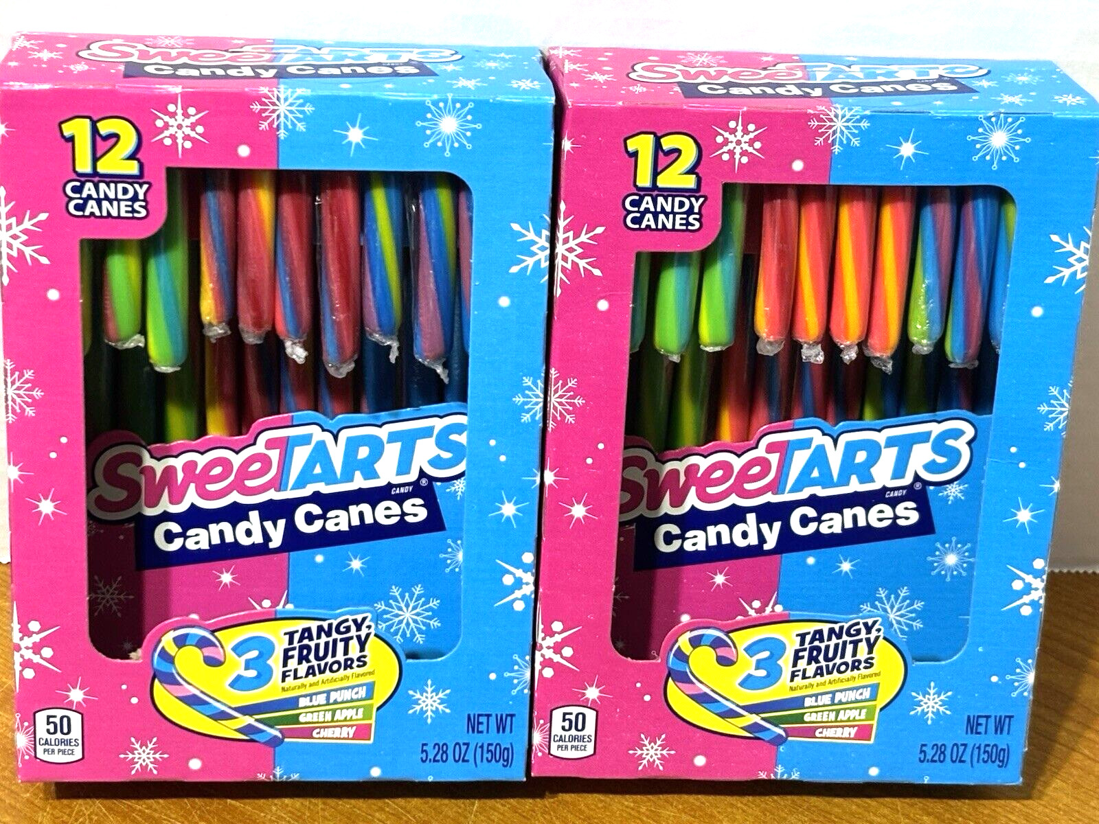 Sweet Tarts Candy Canes Christmas 5.3 OZ 12 Canes Lot of 2 Packs NEW