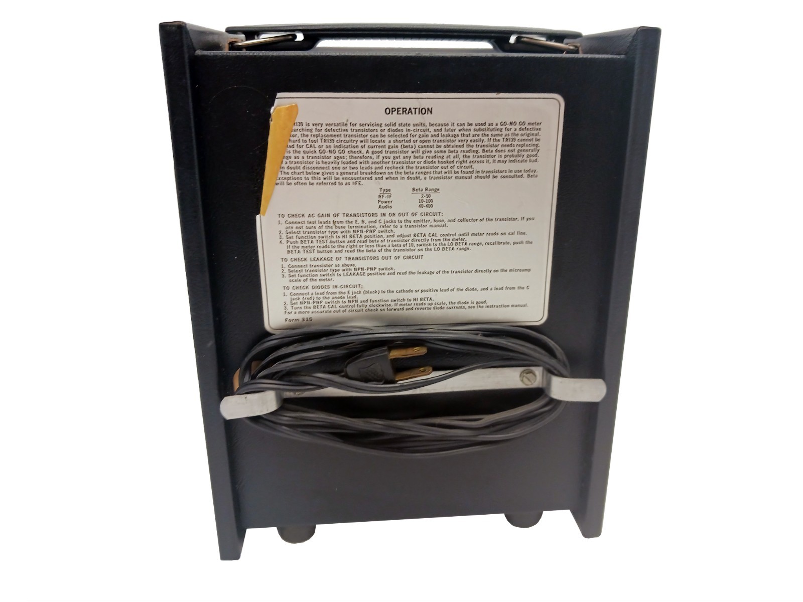 Sencore TR-139 Transistor Tester with Manual - WORKS