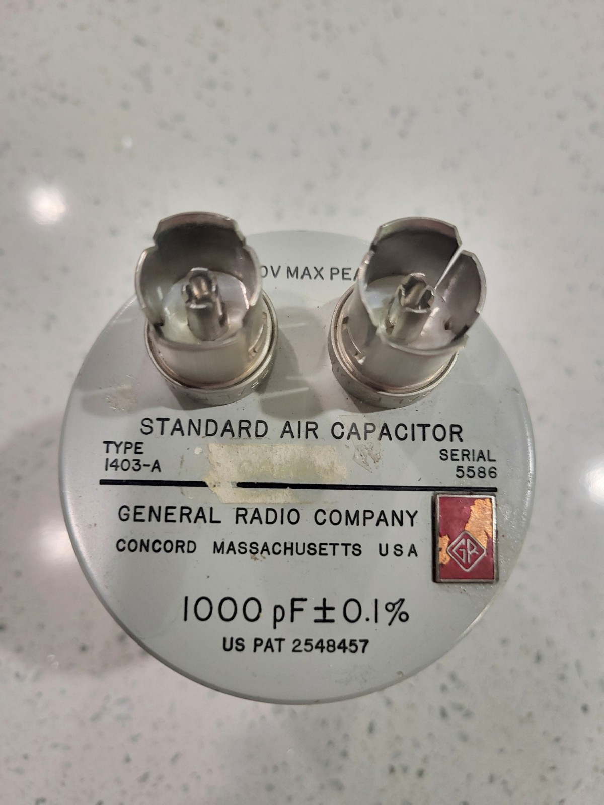 General Radio Company 1403-A Standard Air Capacitor 1000 pF ±0.1%