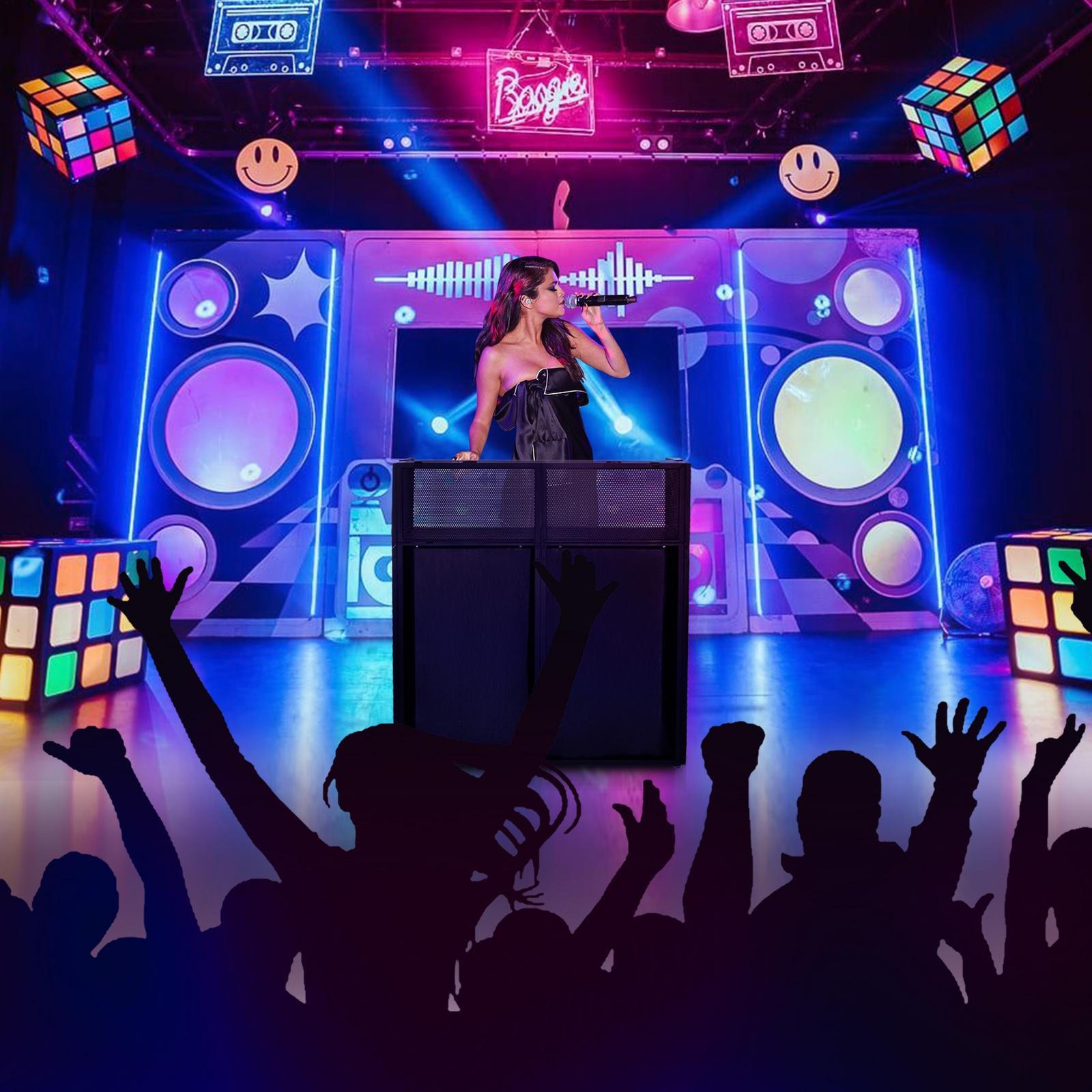 Foldable DJ Stand Portable Metal Frame Adjustable Rack for Synth & DJ Controller