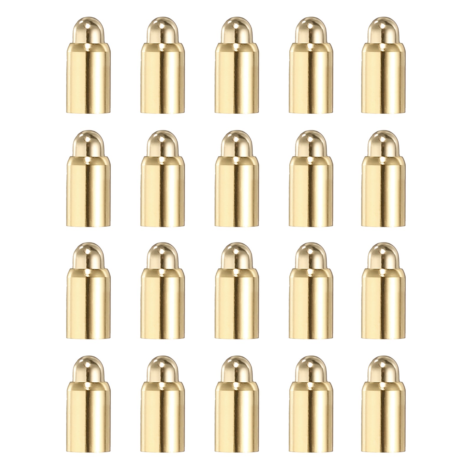 20Pcs 6mm Spring Test Probe Pin, Gold Plated Spring Loaded Thimble Pins