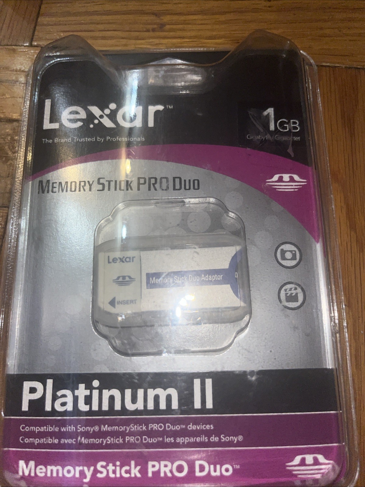 Lexar 1GB Platinum II Memory Stick PRO Duo Adapter Sony New Sealed