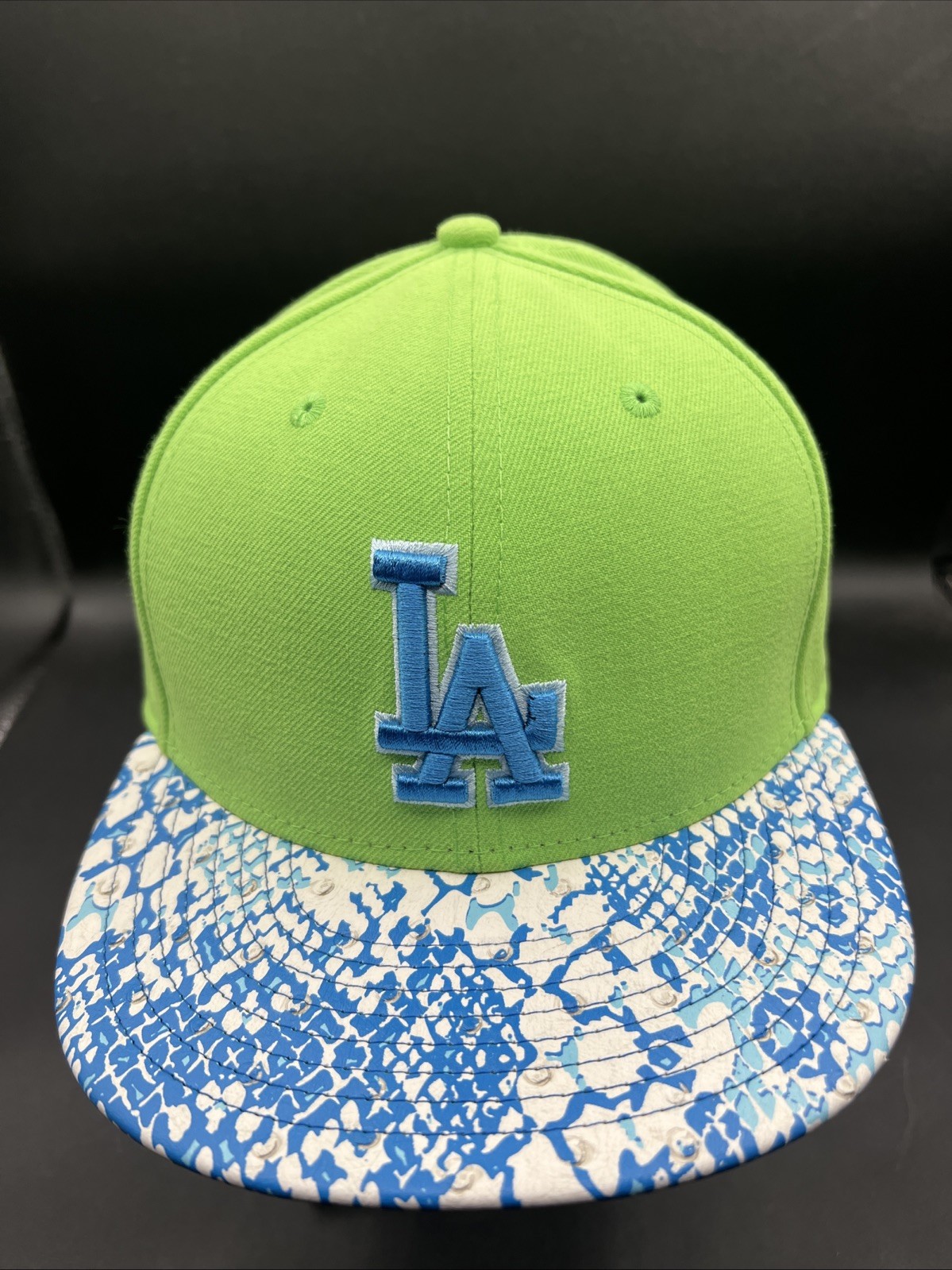 New Era 59fifty Los Angeles Dodgers Ostrich Vizer Snake Green Strapback New