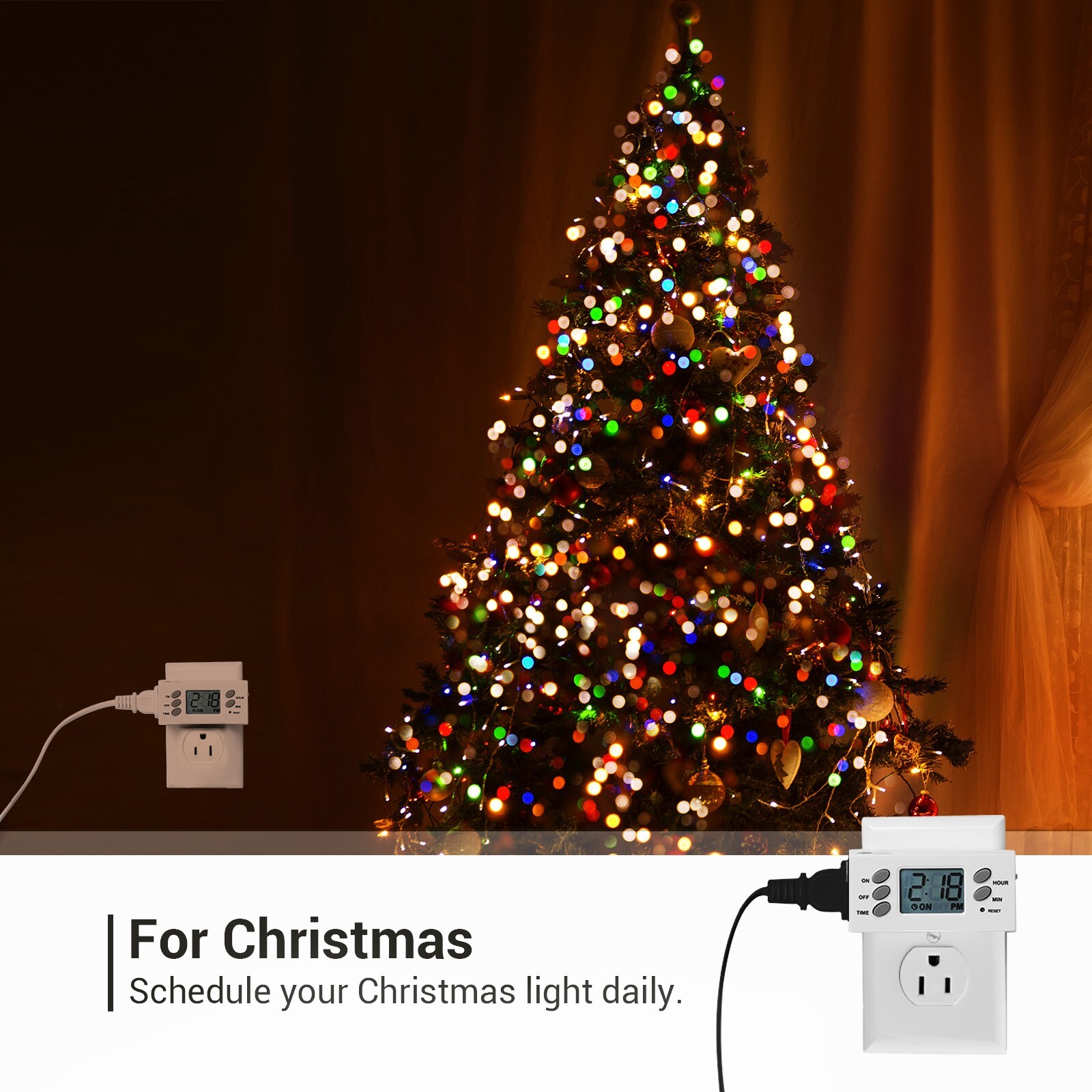 DEWENWILS Light Timer, Digital Programmable Plug in Timer Switch with 1 Outlet