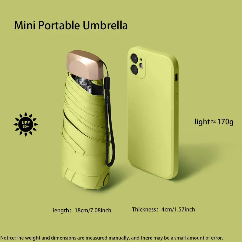 Outdoor Mini Sun Umbrella UV Protection Ultralight Folding Five-fold Umbrella