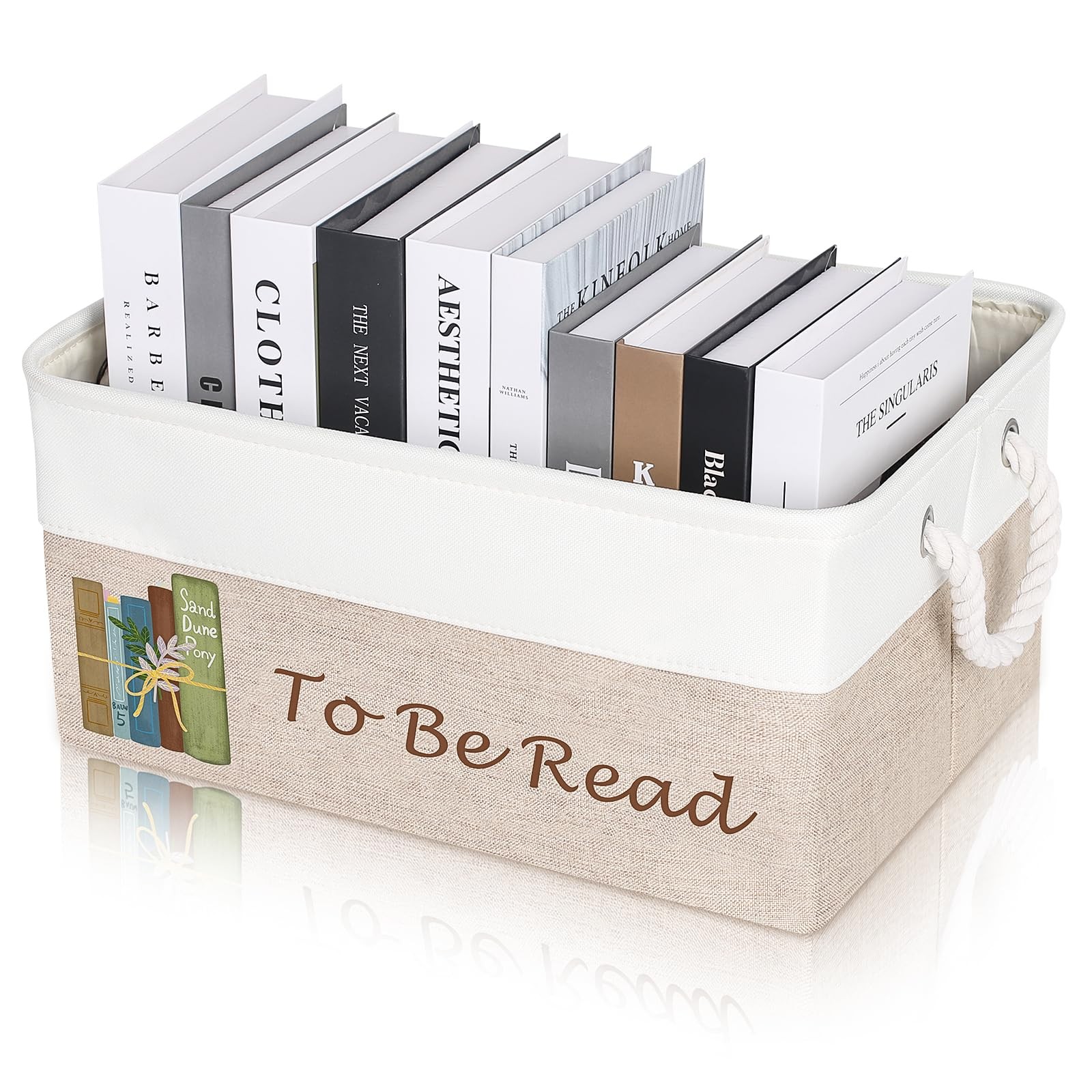 TBR Book Organizers and Storage Basket ,Collapsible Storage Basket for Books ...