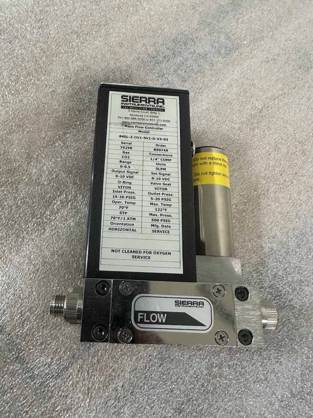 Sierra Mass Flow Controller - CO2
