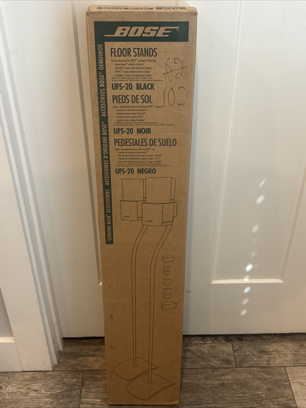 Bose UFS-20 Black Floor Stands for Acoustimass, Lifestyle, CineMate Speakers NIB
