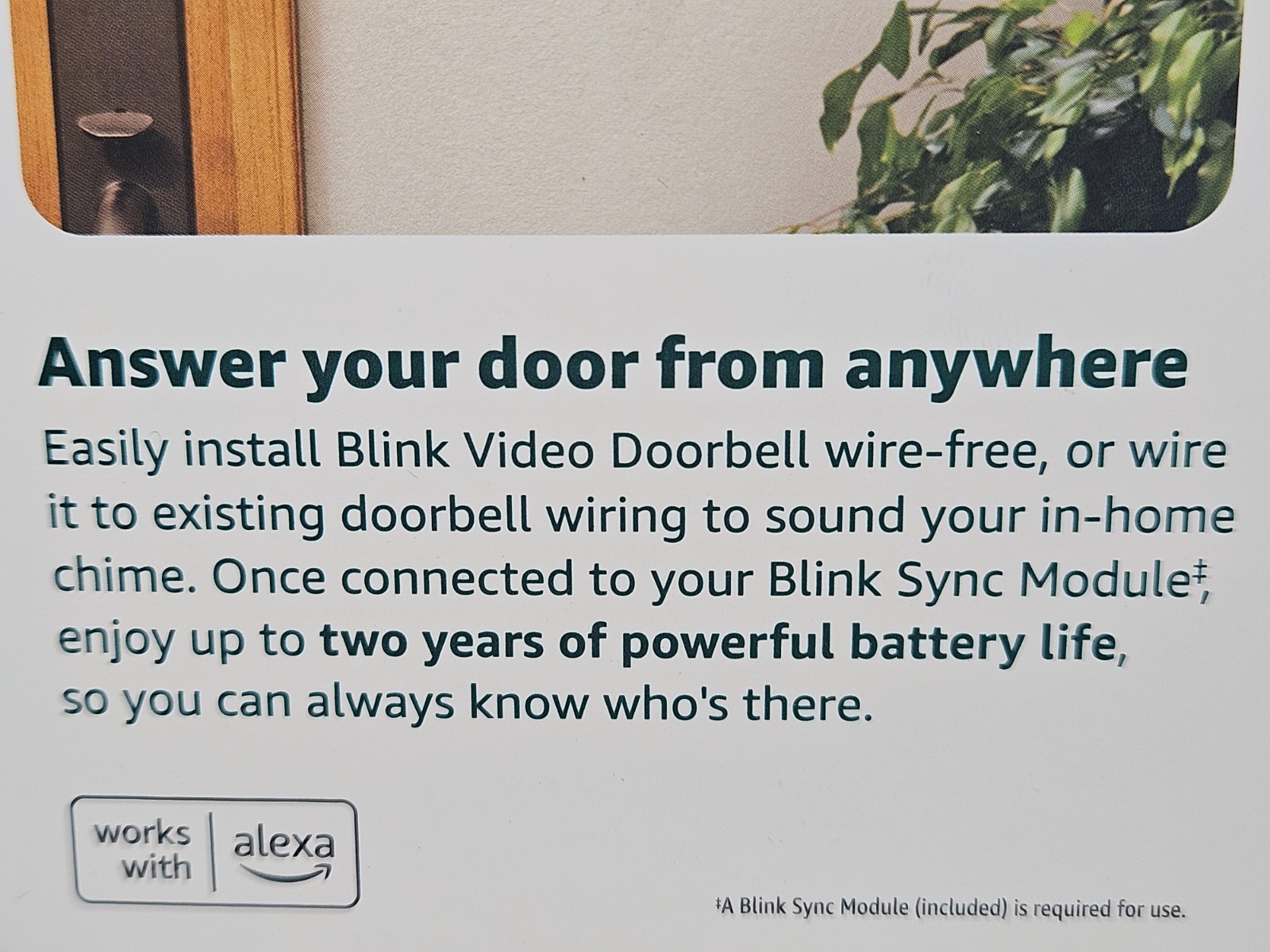 Blink Video Doorbell Battery Powered Sync Module Core Included - New & Sealed