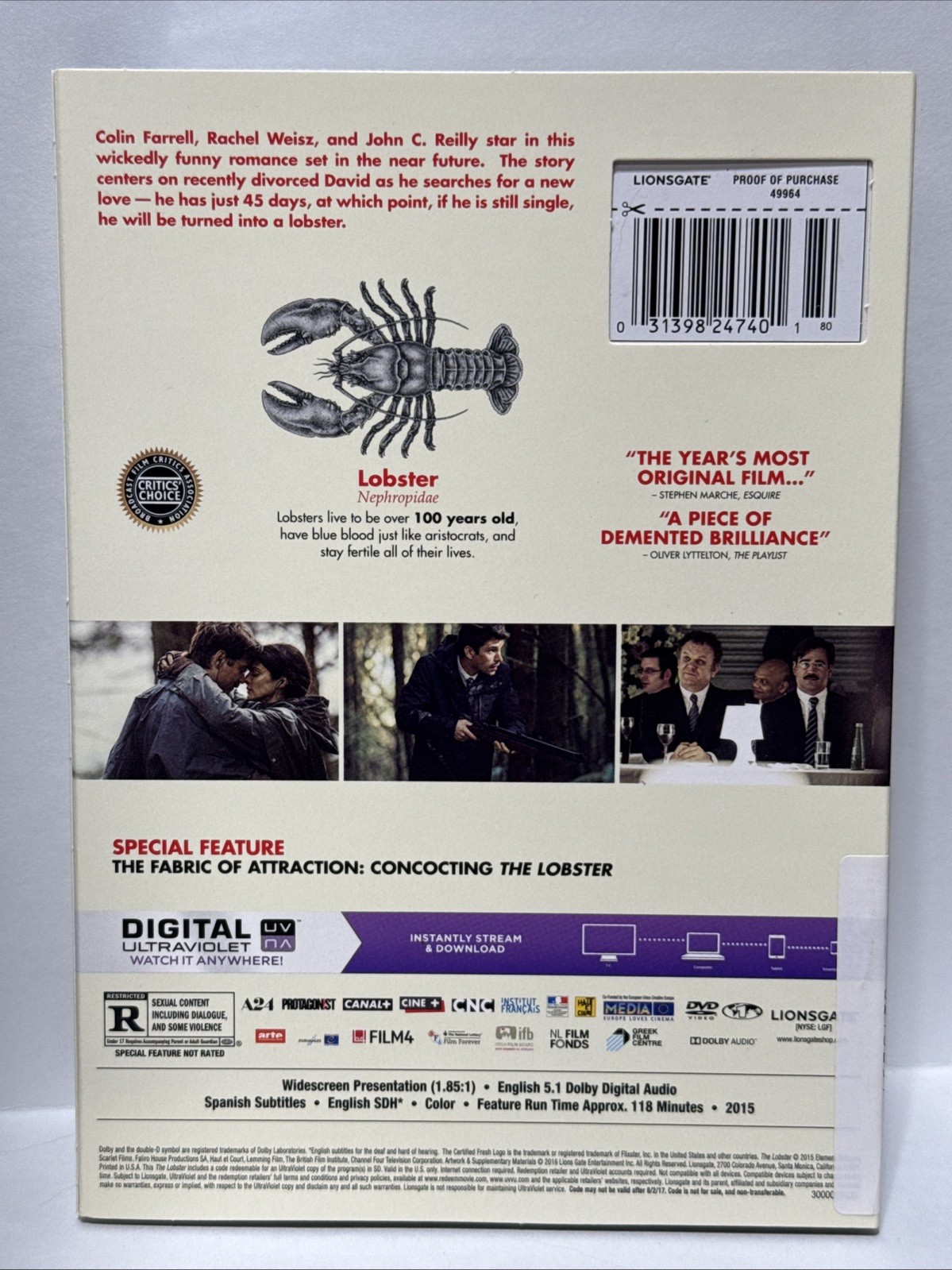 The Lobster (DVD, 2015)