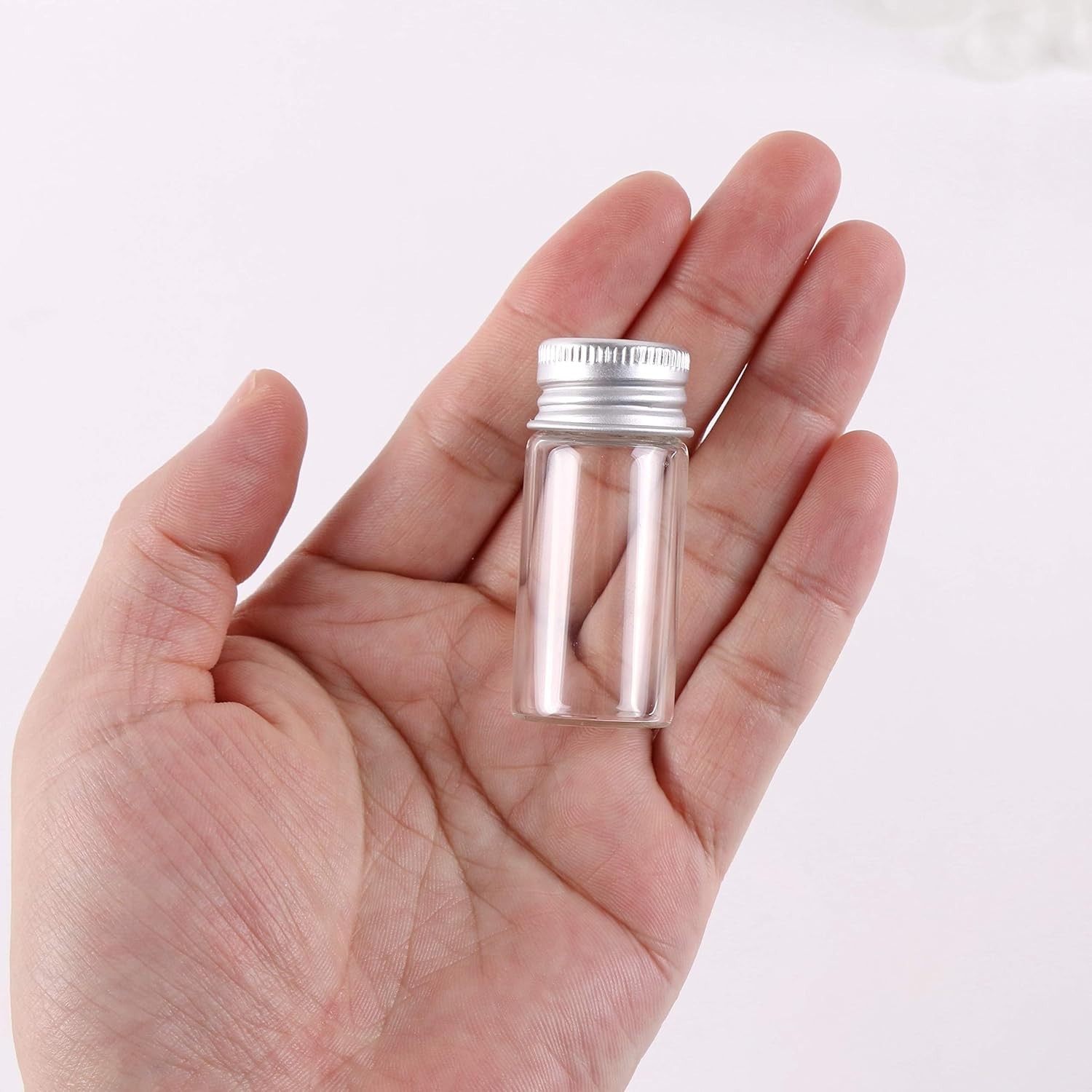 24 Sets 10Ml Glass Vials Small Bottles Mini Tiny Jars with Aluminum Screw Caps S