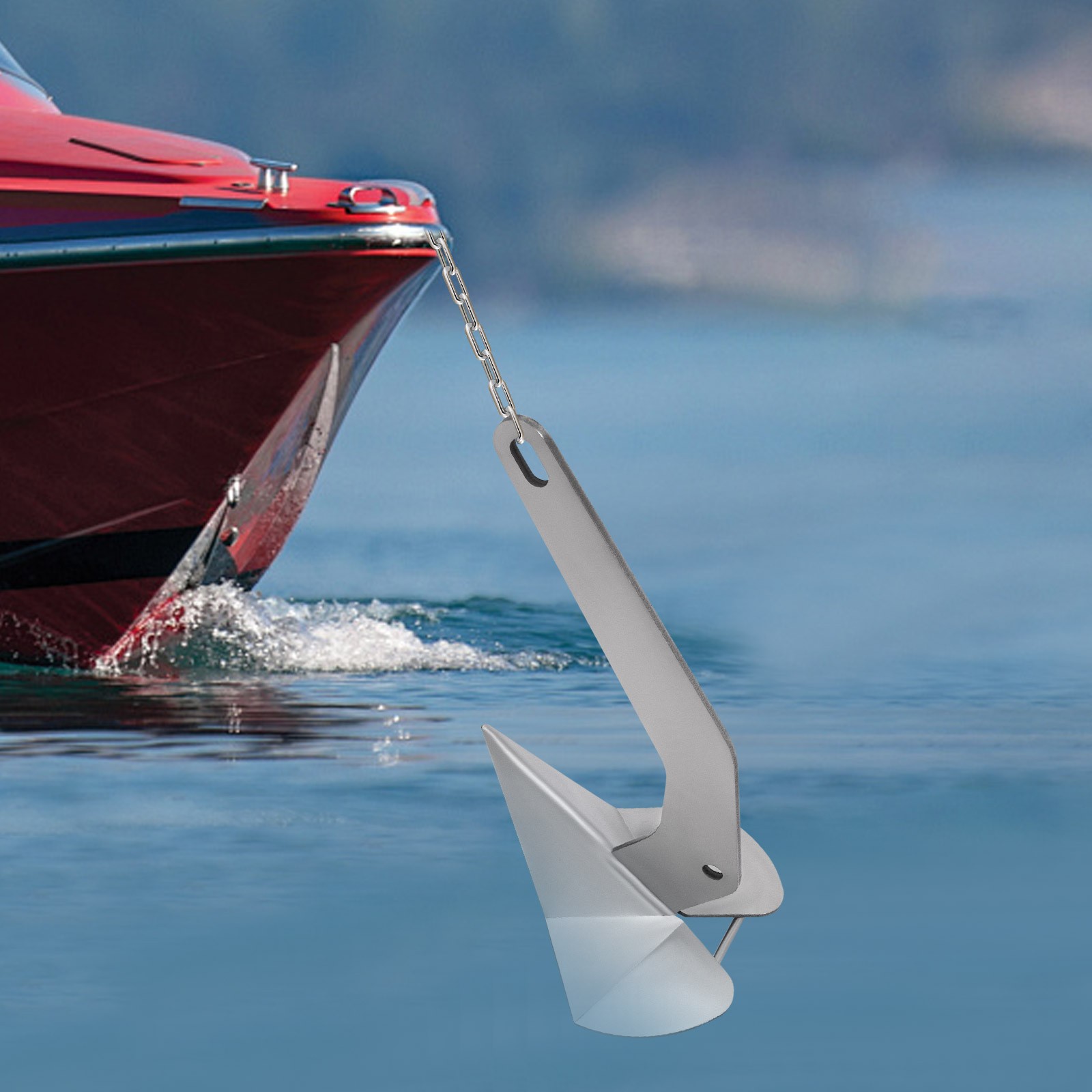316 Stainless Steel Delta Style Boat Anchor For Small Yacht Boat Anchor Silver