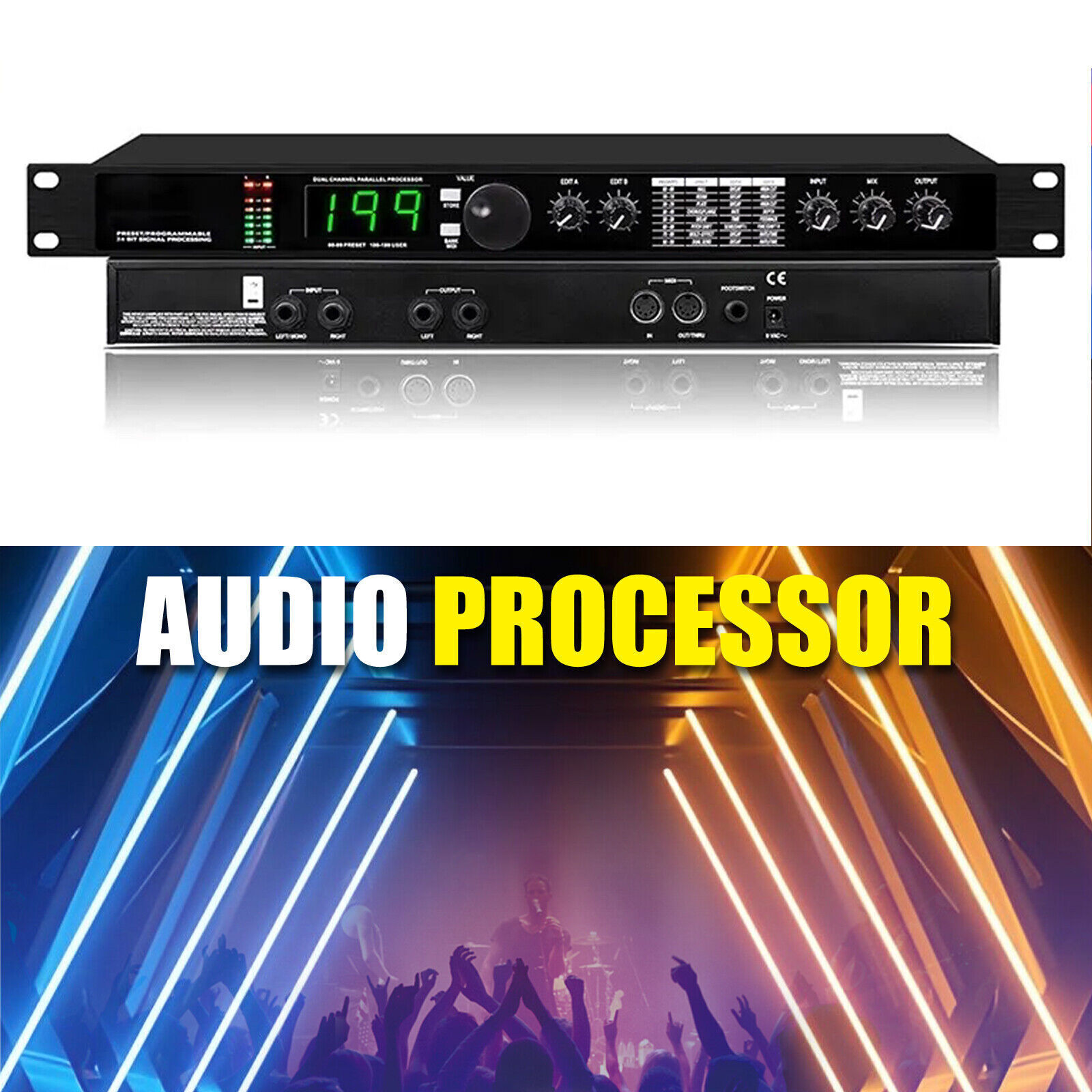 Professional Audio Processor Eequalizer Digital Reverb Effect DSP Processor