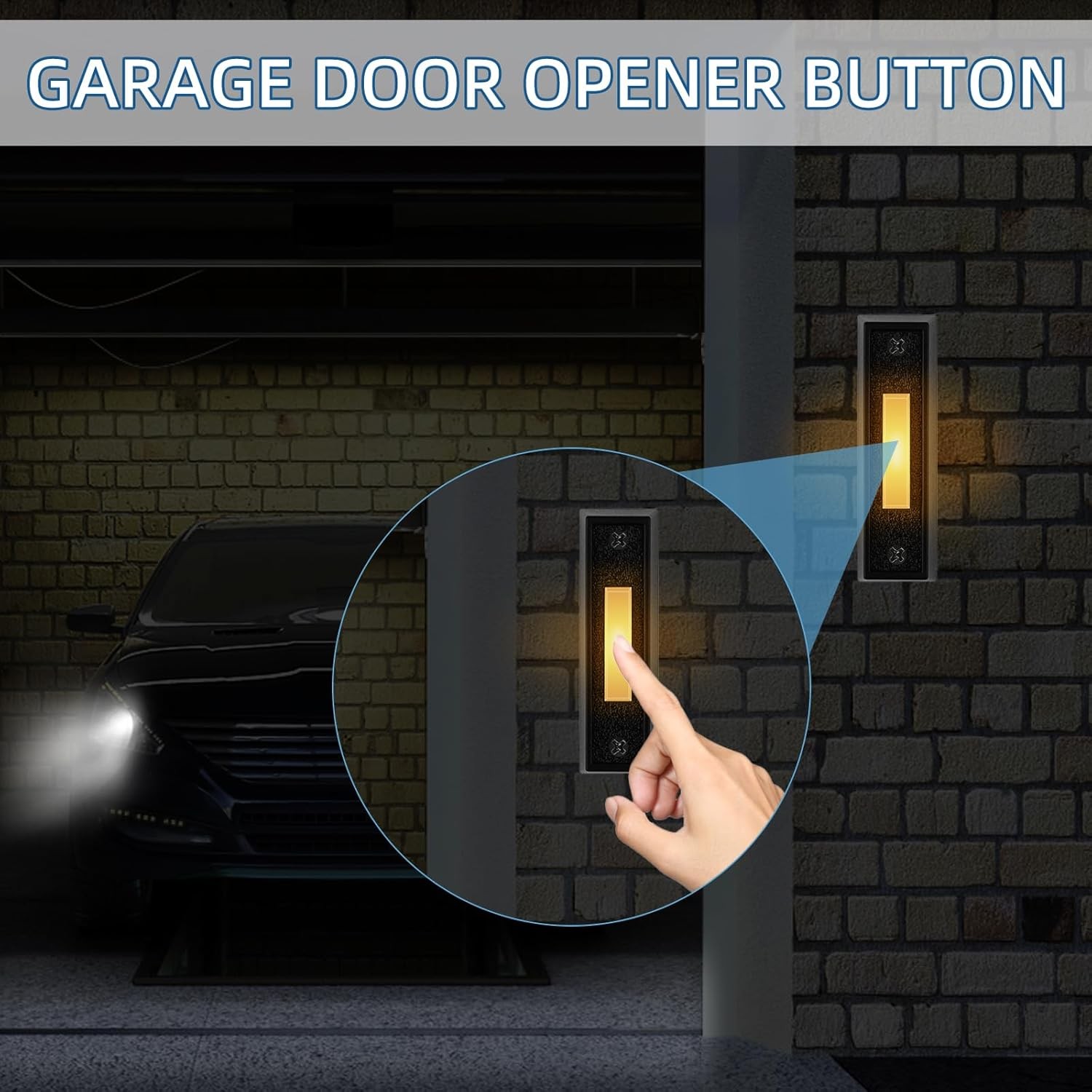 2 Pcs Lighted Doorbell Button, Wired Door Bell Push Buttons LED Door Chime, Wall