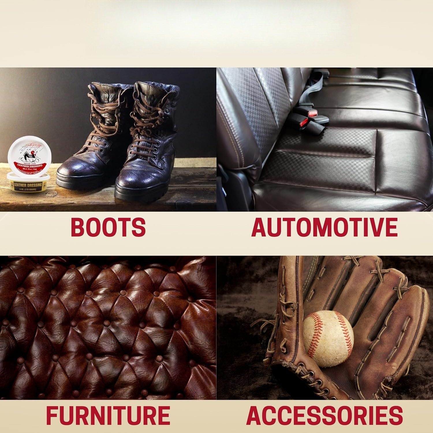 Leather Dressing 6 oz – Waterproofer and All-Purpose Leather Conditioner