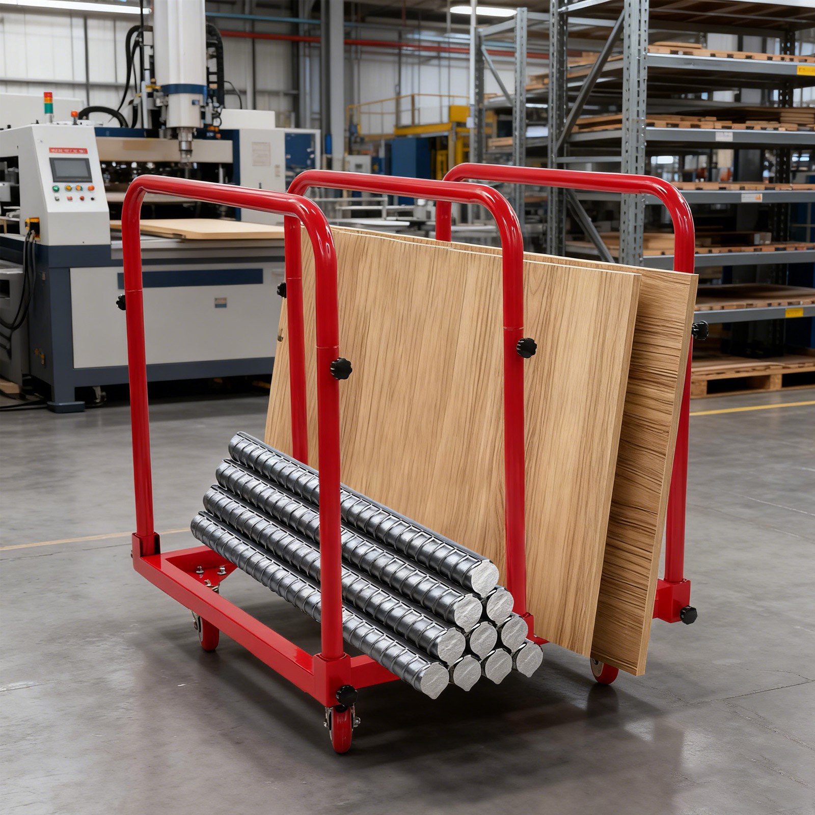 635kg/1400lbs Heavy Duty Panel Cart Q235 Steel Panel Truck Panel Cart 31*28*35in