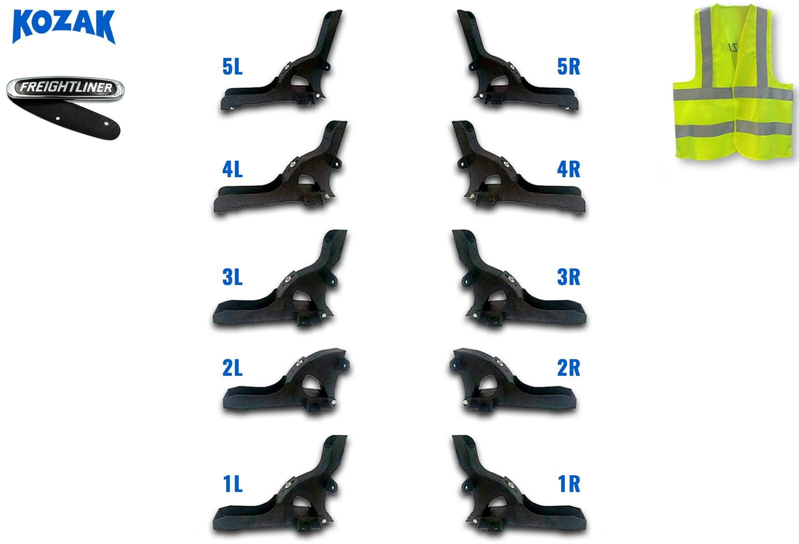 10 Pcs Full Set Cabin Fairing Mounting Brackets Freightliner Cascadia 2008-2017
