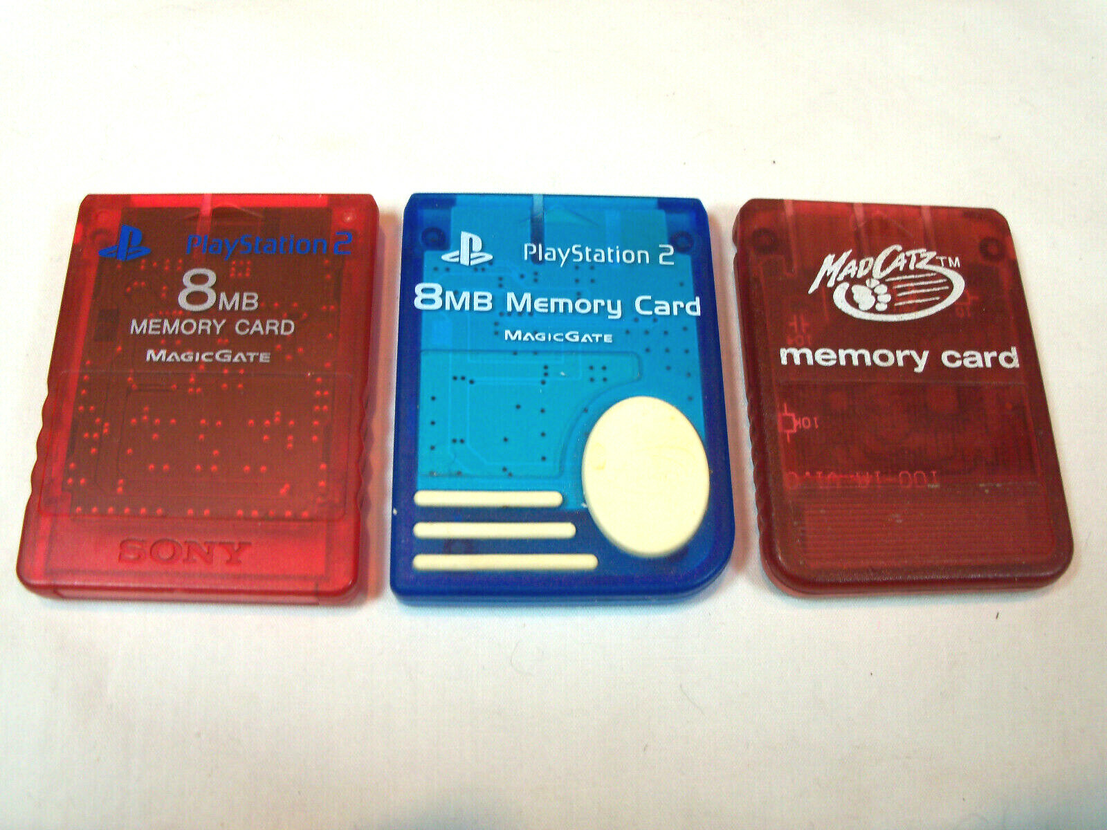 PS2 / Sony PlayStation 2 - 8mb Memory Card Magic Gate - 2 OEM & 1 Aftermarket