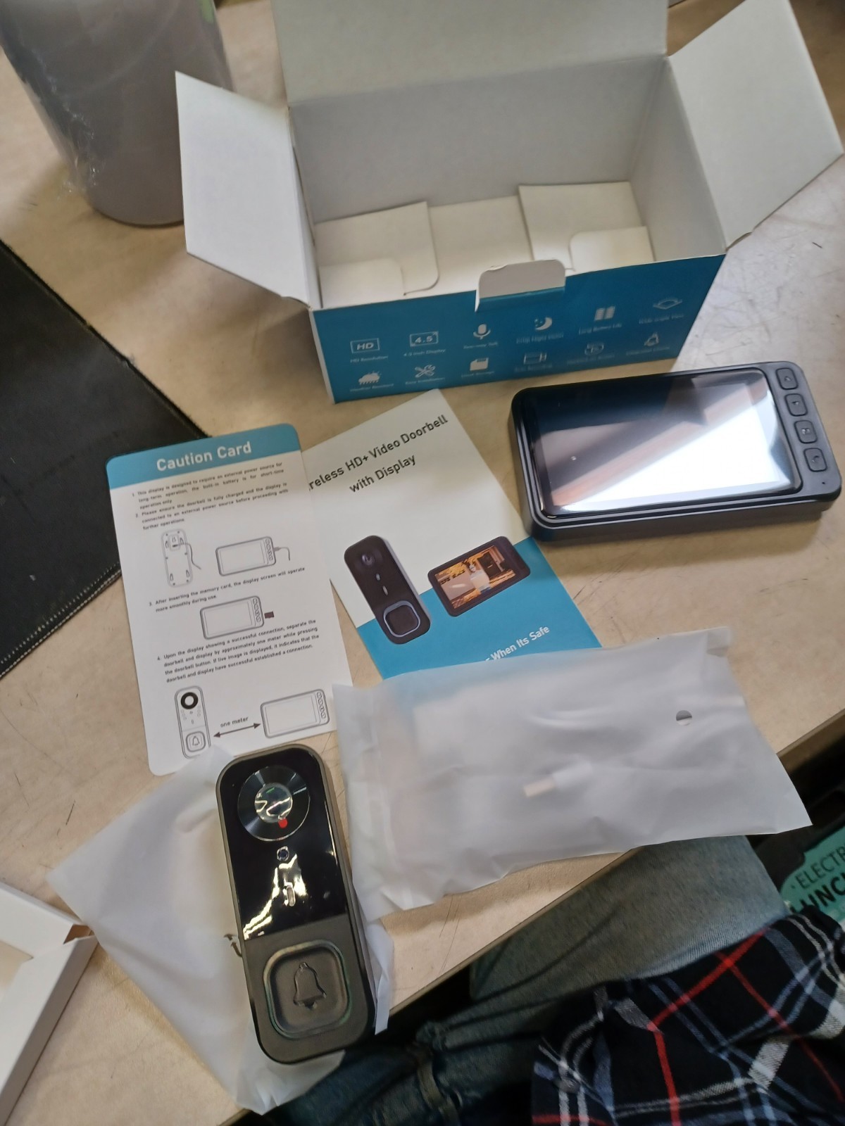 Wireless HD Video Doorbell With Display 4.5"in Display