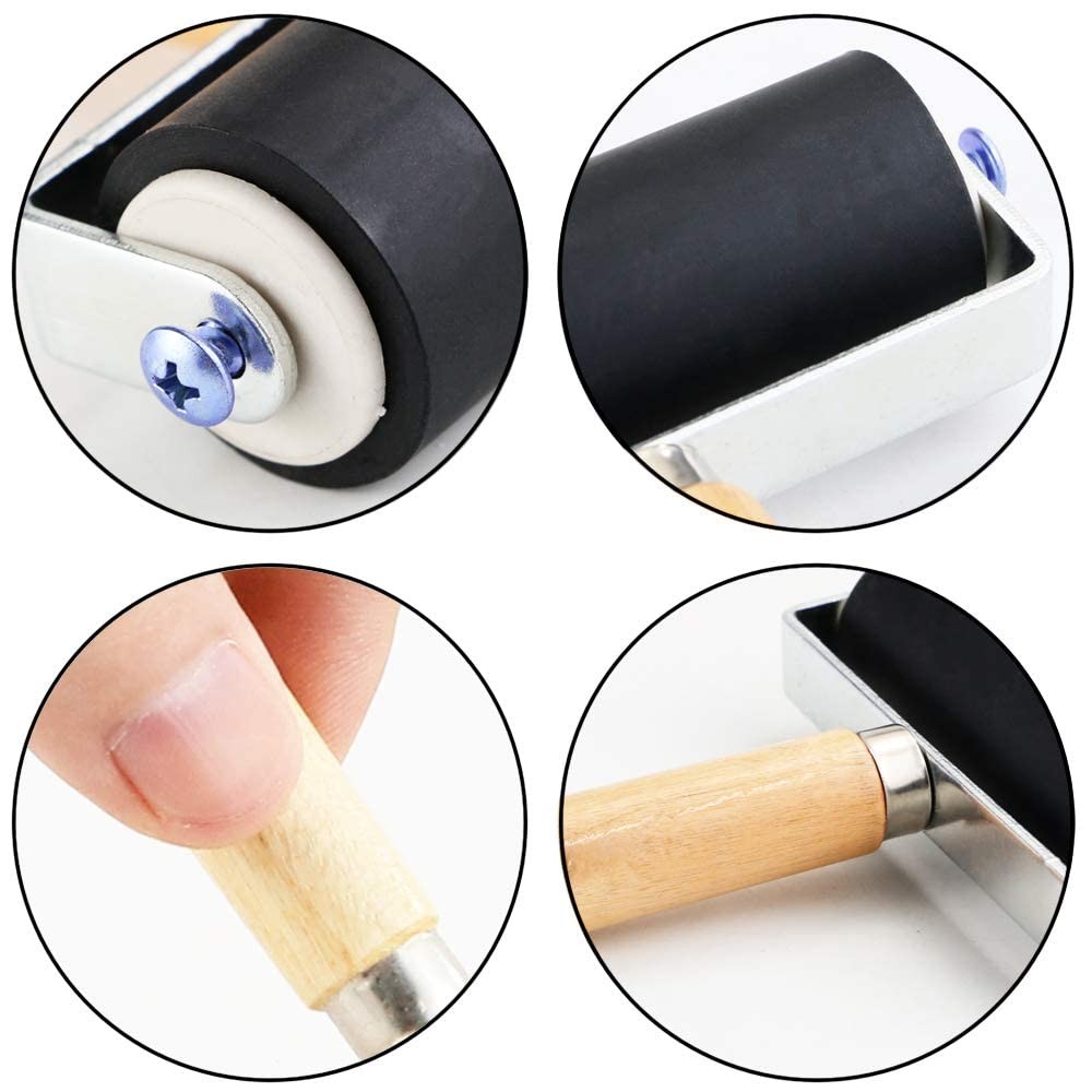 Rubber Roller with 3 Size for Crafting Brayer Rollers Printmaking Tools